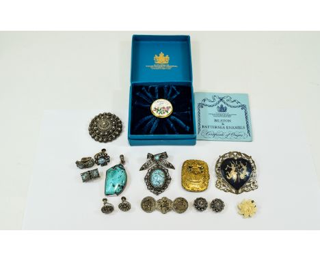 Small Collection Of Eastern Silver Jewellery Approx eleven items in total to include large silver and stone set pendant, Bali