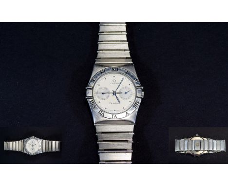 Omega 1445 Constellation - Day - Date Gents Steel Wrist Watch. Movement - Quartz, Day - Date. Model 1445. Full Service 8.7.15