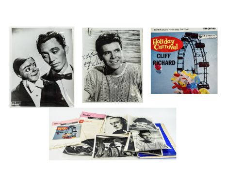 Signed Cliff Richard Publicity Photo And Associated Items From The Show 'Holiday Carnival'  To include signed black and white
