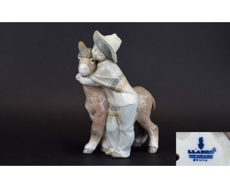 Lladro Figure ' Platero and Marcelino ' Model No 1181. Issued 1971 - 1989. Height 7.75 Inches. Mint Condition. 