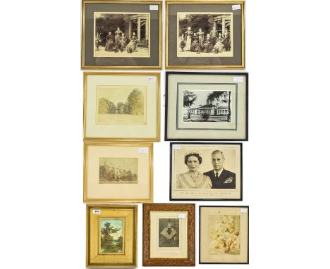 Collection Of Framed Prints and Photographs (9) in total to include small gilt framed landscape, three photographic images of