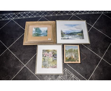 Collection Of Framed Watercolours And Prints. Four in total to include, signed framed print ' Wykham Mere' by 'F. Robson, app