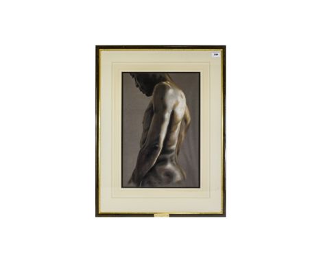 Juliet Connor-Kearns Pastel On Paper, Male Portrait, Nude. 20 x 13 Inches, Mounted, Glazed And Framed.