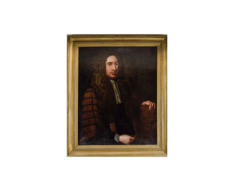 A Large and Impressive Early 18th Century Portrait Painting of William Cowper, 1st Earl Cowper, Lord Chancellor of England Oi