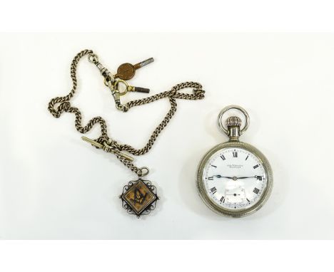 Antique - White Metal Cased Open Faced Pocket Watch with White Porcelain Dial and Marked John Walmsley - Fleetwood, Secondary