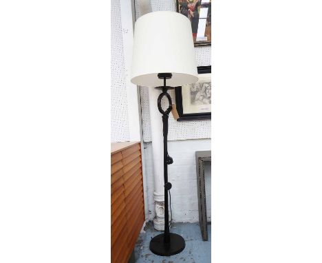 FLOOR LAMP, contemporary bronzed finish, with shade, 186cm H. 