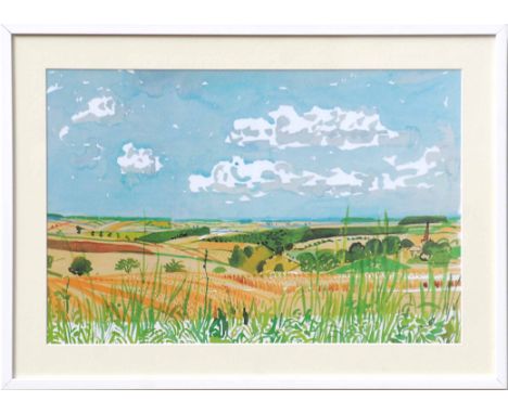 DAVID HOCKNEY, print, 'Countryside 1', 36cm x 56cm.