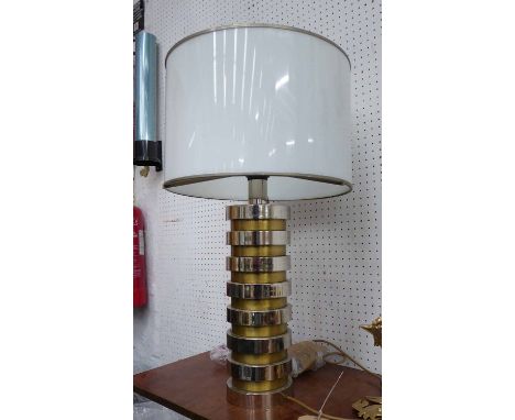 ATTRIBUTED TO WILLIE RIZZO TABLE LAMP, vintage 1970's with shade, 70cm H.