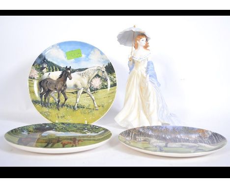 A Royal Worcester Figurine entitled Charlotte from the Summer Romance series complete with the umbrella being stamped to the 