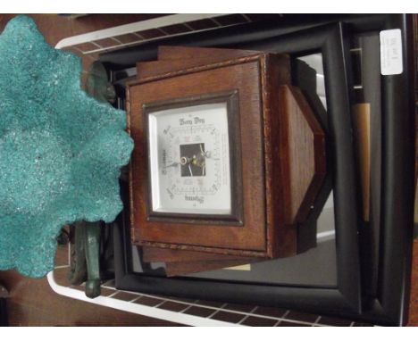 Assorted items to include an art deco barometer 