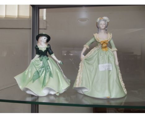 Royal Worcester figure "Holly" together with a Franklin Mint figure of Marie Antoinette
