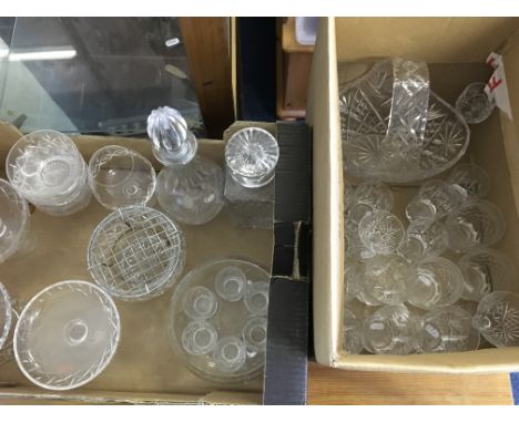 Two cartons of assorted cut glassware.