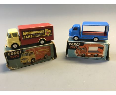 A Corgi 455 Karrier 'bantam' two tonner and 459 E.R.F. model 44G. Moorhouses van, in boxes. (NO CONDITION REPORT, VIEWING OF 