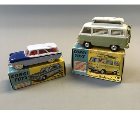 A Corgi 424 Ford Zephyr estate car and Ford Thames 'airborne' caravan, in boxes. (NO CONDITION REPORT, VIEWING OF LOT ADVISED