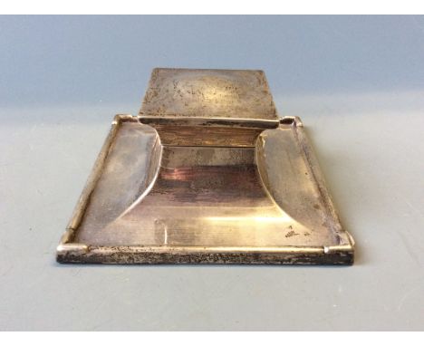 An 1889 silver Birmingham hallmarked inkwell.