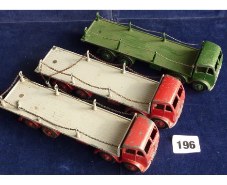 DINKY SUPERTOYS 905 U/B 3X FODENS WITH CHAINS ALL A/F, 2ND CAD RED / GREY X2, 2ND CAB GREEN