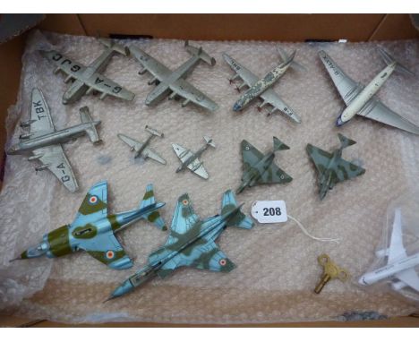 DINKY AIRCRAFT, A COLLECTION COMPRISING 2 X YORK, COMET, VISCOUNT, GIANT MONOPLANE, JAGUAR, HARRIER, METEOR, MIXED CONDITION