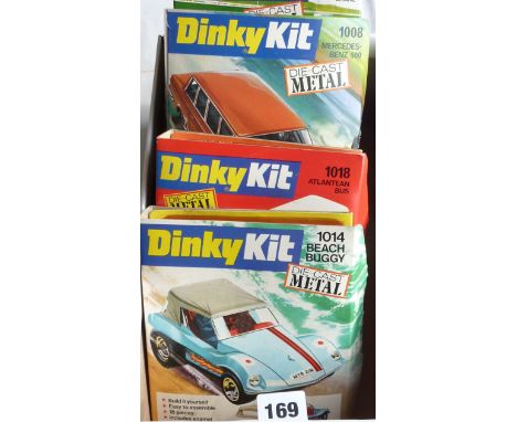 DINKY ASSEMBLY KITS X4 IN UNMADE CONDITION : 1014 BUGGY, 1018 LEYLAND ATLANTEAN, 1008 MERCEDES BENZ 600, 1030 LAND ROVER