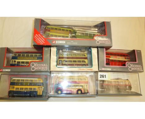 CORGI OOC SCALE MODEL BUSES 7X HALF CAB COLLECTION ALL BOXED INC. 97811 BUT, OM45707, 40403, 43917, 97839, 97097 TWIN PACK