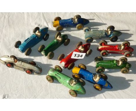 DINKY TOYS 10 RACING CARS IN U/B COLLECTABLE CONDITION