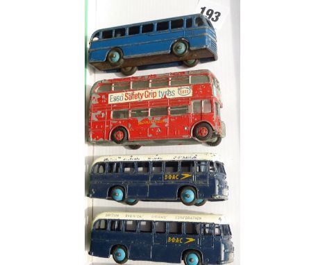 DINKY BUSES, U/B X 4 DUPLE ROADMASTER, 2 X BOAC, 1 X RM, FAIR / PW