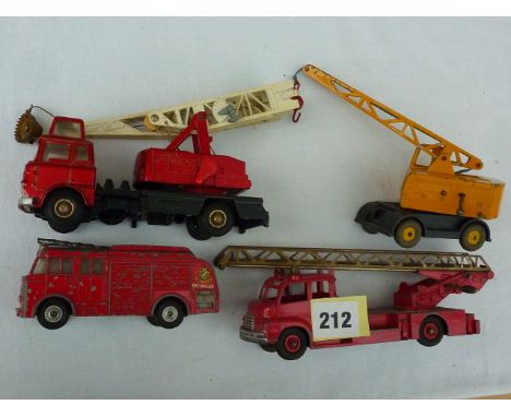DINKY U/B970 FLEETMASTER CRANE, COLES CRANE, FIRE ENGINE 956, & 259 FIRE ENGINE