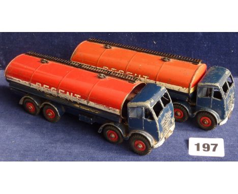 DINKY SUPERTOYS 942 2 U/B REGENT TANKERS ( 1 FAIR 1 P/W) ONE HAS TRANSFER ON REAR OF TANK