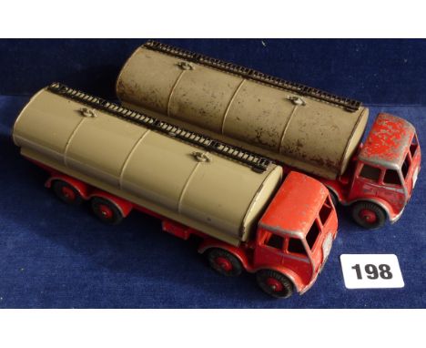 DINKY SUPERTOYS U/B 2 X FODEN TANKER 504 IN RED / FAWN LIVERY ONE GOOD ONE P/D