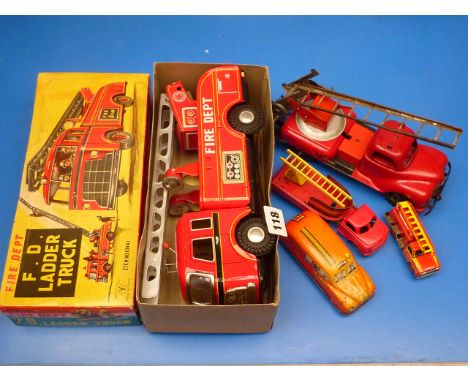 TINPLATE COLLECTION, GAMA CLOCKWORK LORRY, YONEZAWA FORWARD CAB TL, WELLS BRIMTOY FRICTION POWERED TRACTOR UNIT, ZZ (GERMAN) 