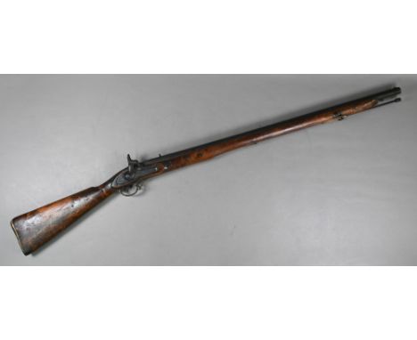 A 19th century Indian Army issue (possibly) percussion rifle with 89 cm barrel, stamped 280/83 and nail-punched native inscri