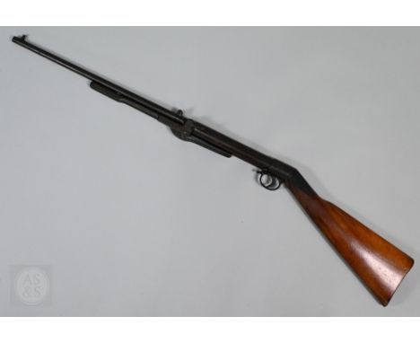 A vintage BSA air rifle with under-lever pump and walnut stock&nbsp; Buyer must be 18 years old or over, photo ID required on