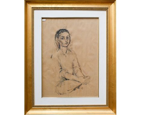 Irina Makarova-Vycheslakskyn (b 1950) - Self portrait, pen and ink, 56 x 30 cm