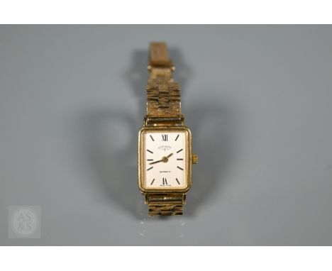 A ladies Rotary 9ct gold wristwatch, the quartz movement with oyster dial on associated 9ct 'wristwear' bracelet, approx. 27g
