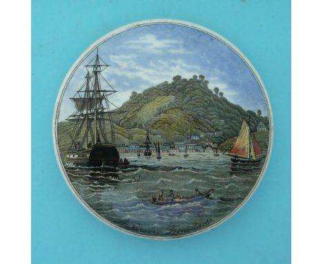 Napirima, Trinidad (225) large (Prattware, pot lid, potlid, Staffordshire) 