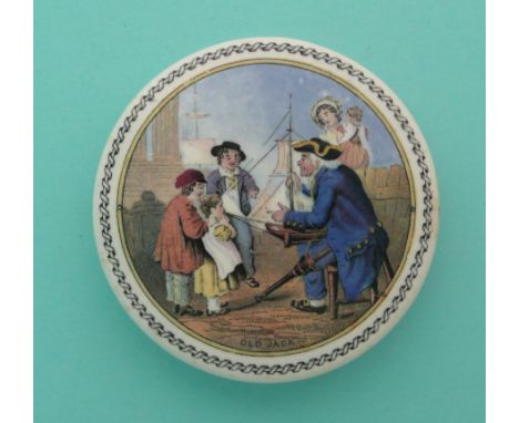 Old Jack (215) (Prattware, pot lid, potlid, Staffordshire) 