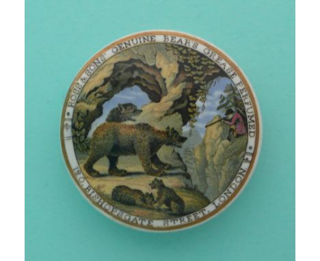 Bear Hunting (4) rim restored between eight and ten o’clock (Prattware, pot lid, potlid, Staffordshire) 