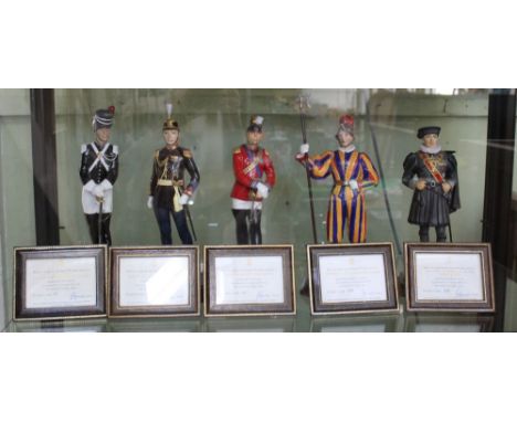 A set of five Royal Worcester limited edition figures from the Papal Guards series comprising The Privy Chamberlain of the Sw