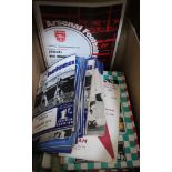 A box containing a good quantity of vintage football programmes, Chelsea, Arsenal, Fulham etc