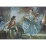 After Sir William Russell Flint PRA (1880-1969) "Eve and Yasmin" colour print, signed in pencil. 45c