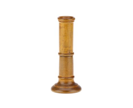 A Laennec Monaural Stethoscope, French, c.1830-1840, in two parts, in a light fruitwood, 13.1cm high, the relatively short de