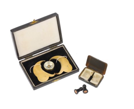 Quack Hearing Aids, Audiphone Invisible Bernard, and military ear plugs, a cased set of Audiphone Invisible Bernard, French c