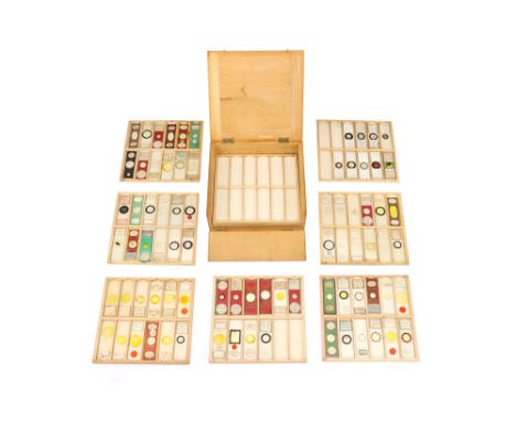 A Collection of Chemical Microscope Slides, a good selection of professionally prepared slides with a few good amateur slides