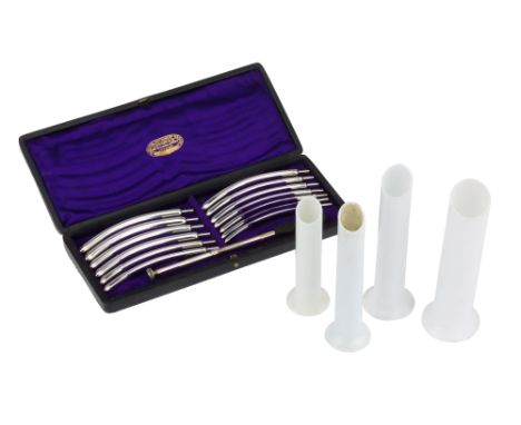 Surgical Instruments, Cervical Dilators and Vaginal Specula, a cased set of numbered cervical dilators case label 'C Wright &