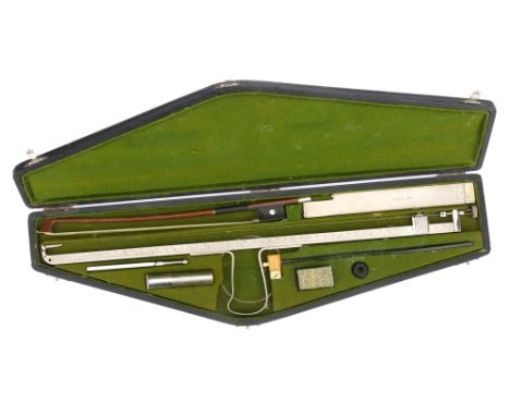 Hearing Loss Measurement, Monochord by H Pfau, German, c.1910-20, complete cased set including instrument in nickel plate wit