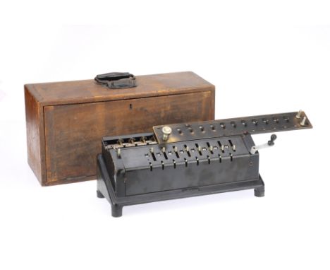 A Ludwig Spitz Mechanical Calculator, German, c.1905, stamped to the front plate LUDWIG SPITZ &amp; CO GmbH BERLIN - WEIN - N