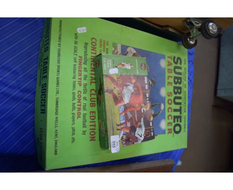 VINTAGE BOXED SUBBUTEO TABLE SOCCER SET AND AN AIRFIX 1:32 SCALE BOXED FOOTBALL SET