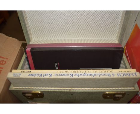 CASE CONTAINING BOXED VINTAGE LPS TO INCLUDE BEETHOVEN, SCHUBERT ETC