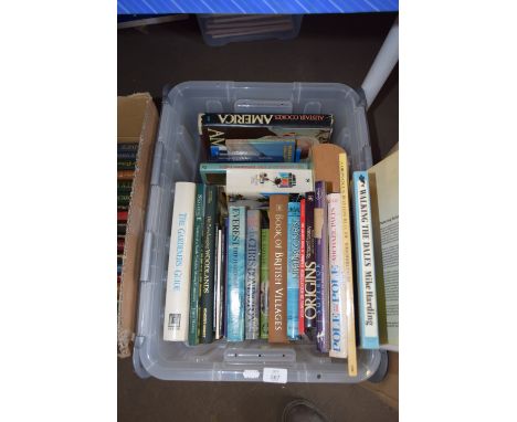 BOX OF MIXED BOOKS - BOOK OF BRITISH VILLAGES, THE GARDENERS GUIDE, THE EVER CHANGING WOODLANDS ETC