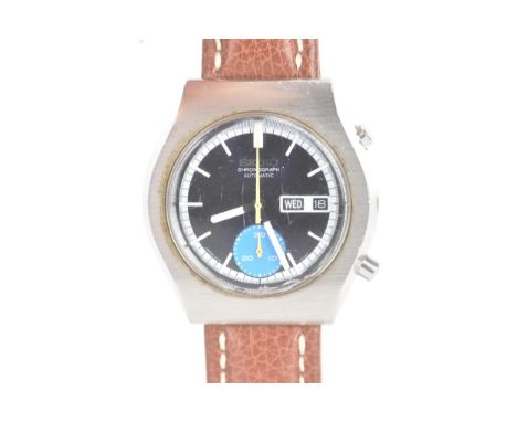 A Seiko 'Blue Eye Dial', Chronograph, automatic, gents, stainless steel wristwatch, having seconds counter and blue 30 minute