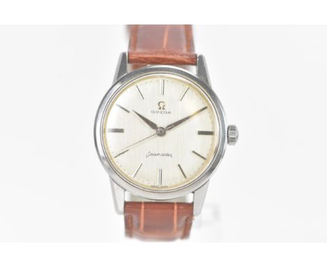An Omega Seamaster, manual wind, gents, stainless steel wristwatch, circa 1961, the silvered dial having baton markers and ce